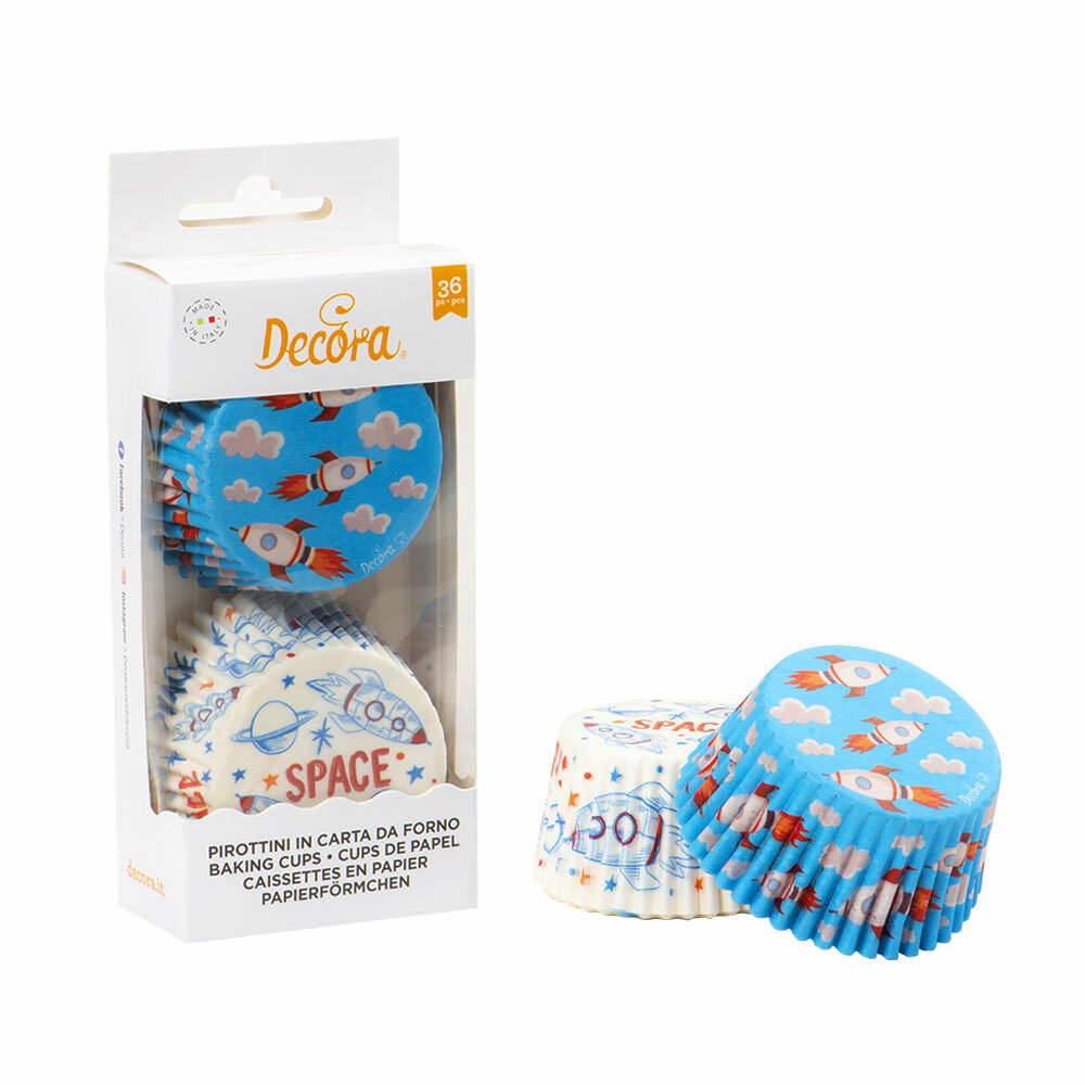 Decora Space Baking Cups 50x32mm pk/36