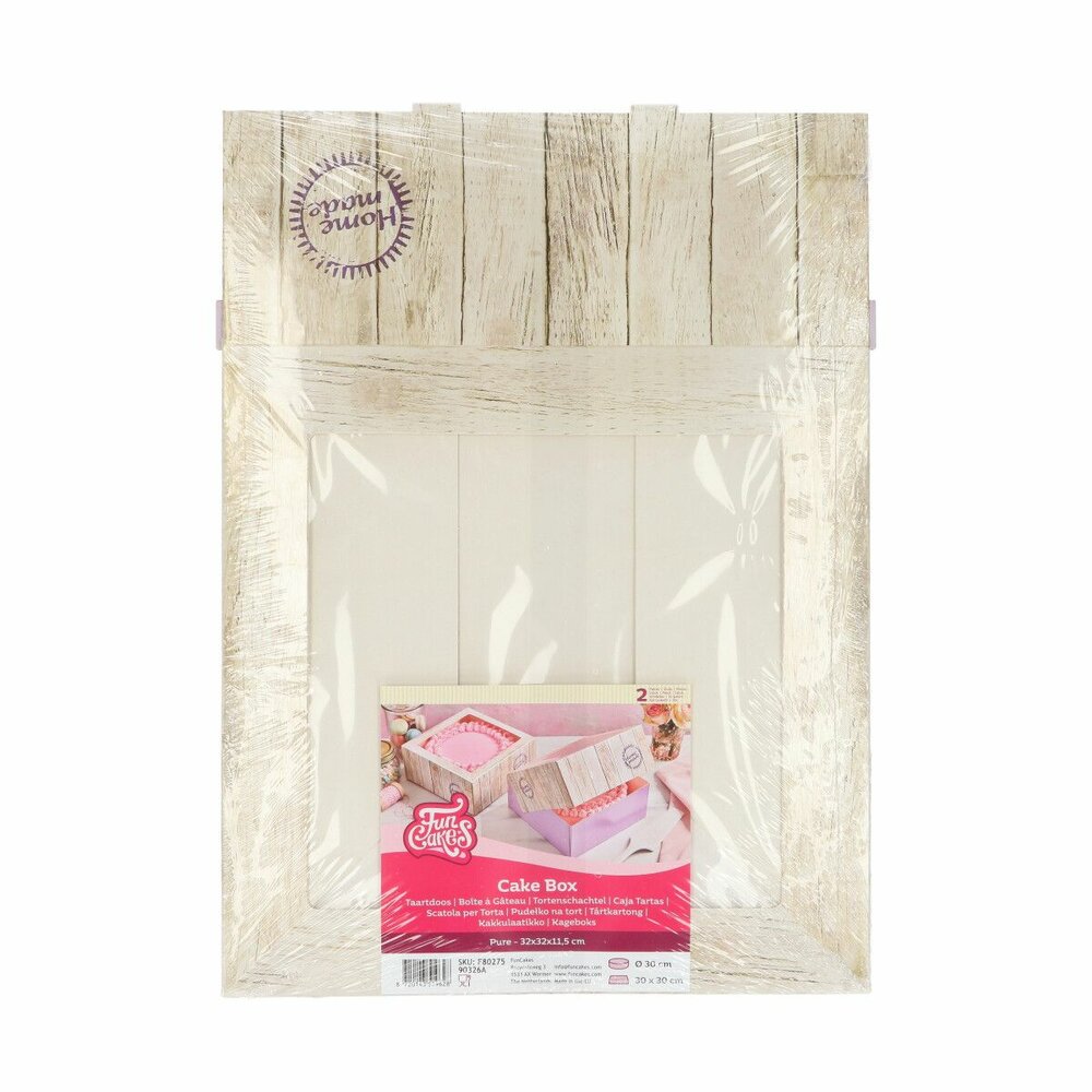 FunCakes Taartdoos Pure 26x26x12cm pk/2