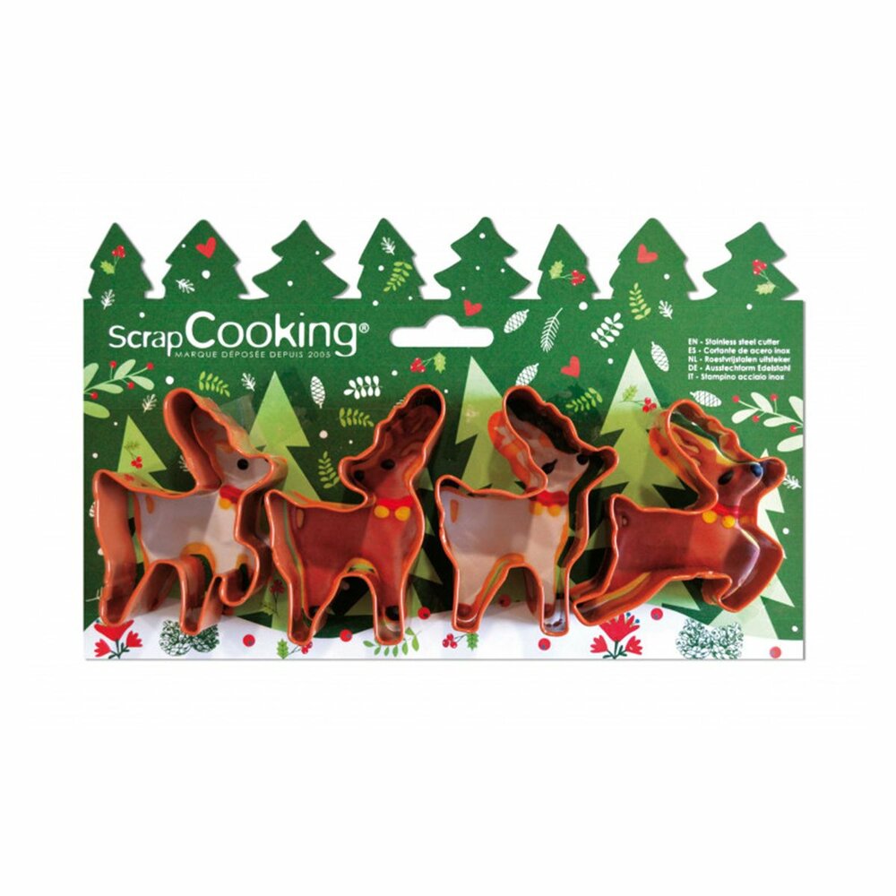 ScrapCooking Koekjes Uitstekers Herten &ndash; Set/4