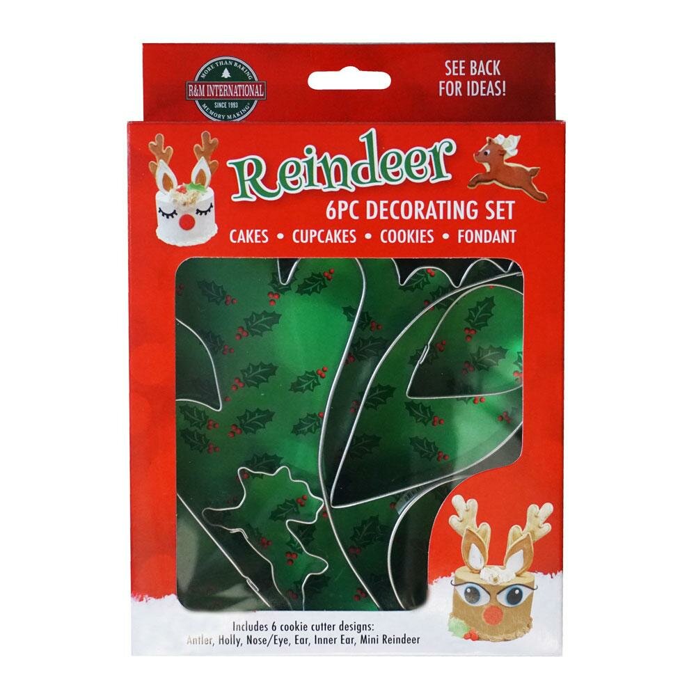 Reindeer Tin-Plated Cake Decorating Cutter Kit/6