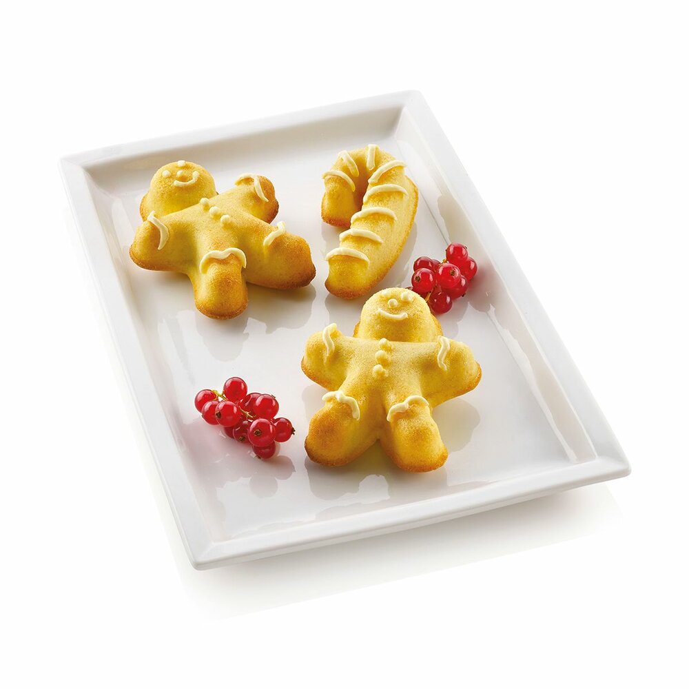 Silikomart Silicone Mould Gingerbread Man &amp; Candy Cane