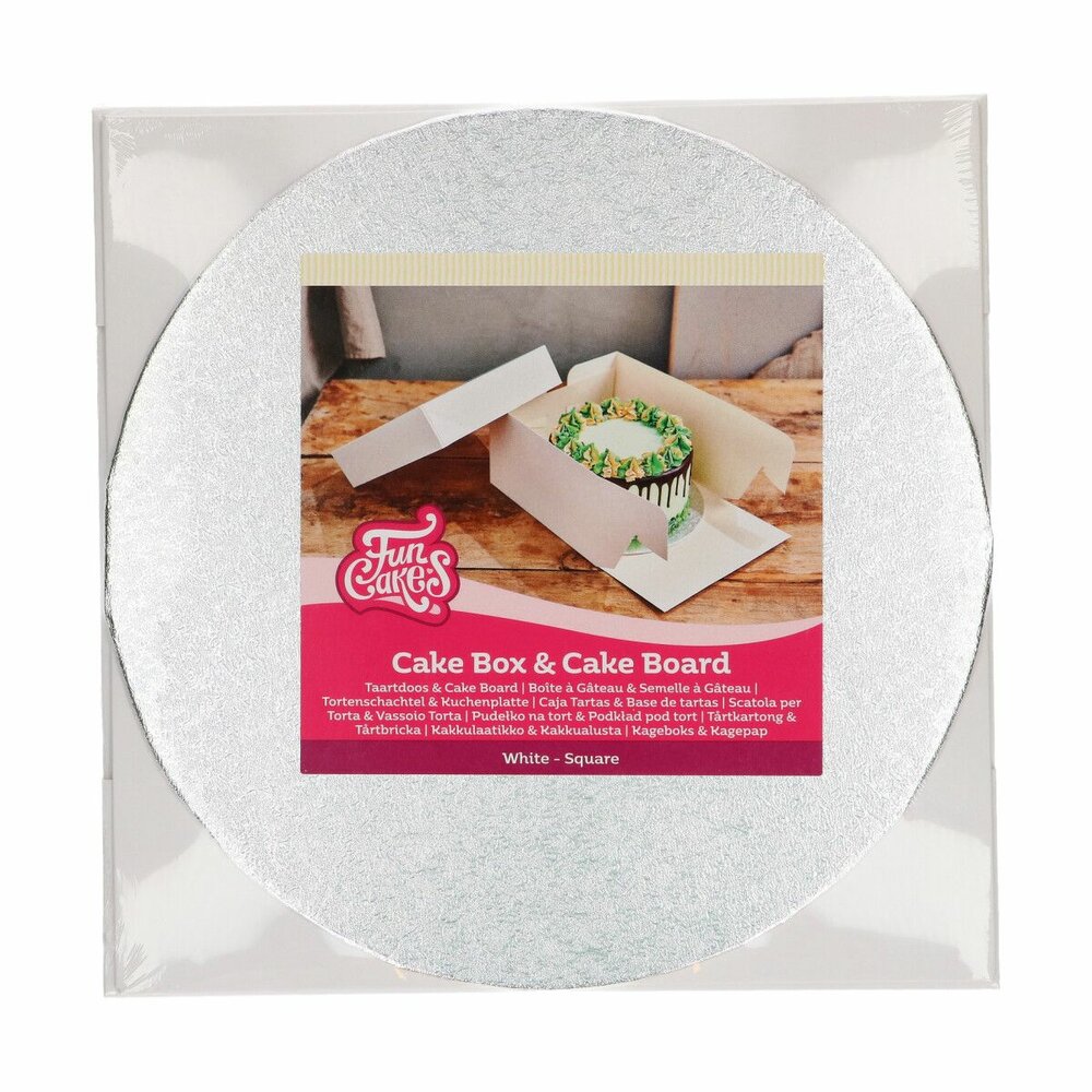 FunCakes Taartdoos &amp; Rond Cake Board (3mm) 25x25x15 cm