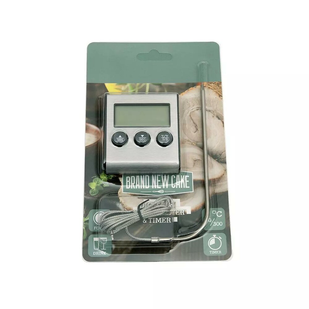 Thermometer &amp; Timer Digitaal 0 tot +300&deg;C 