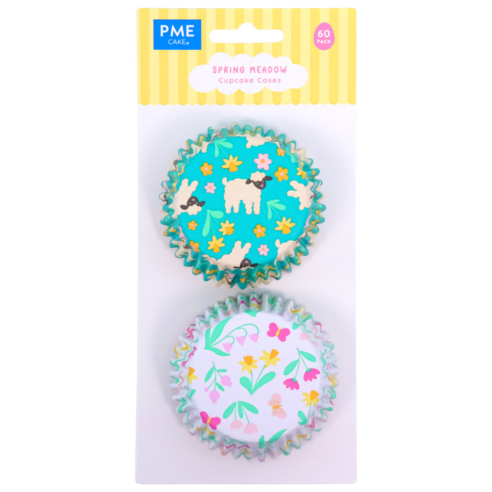 PME Paas Cupcake Vormpjes met Folievoering - Spring Meadow, 60 stuks