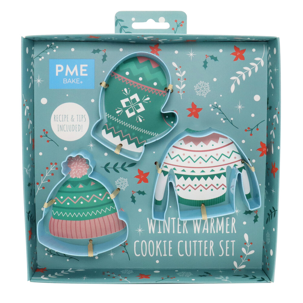 PME Warme Winter Koekjesuitstekers &ndash; Set/3 &ndash; Trui, Muts &amp; Want