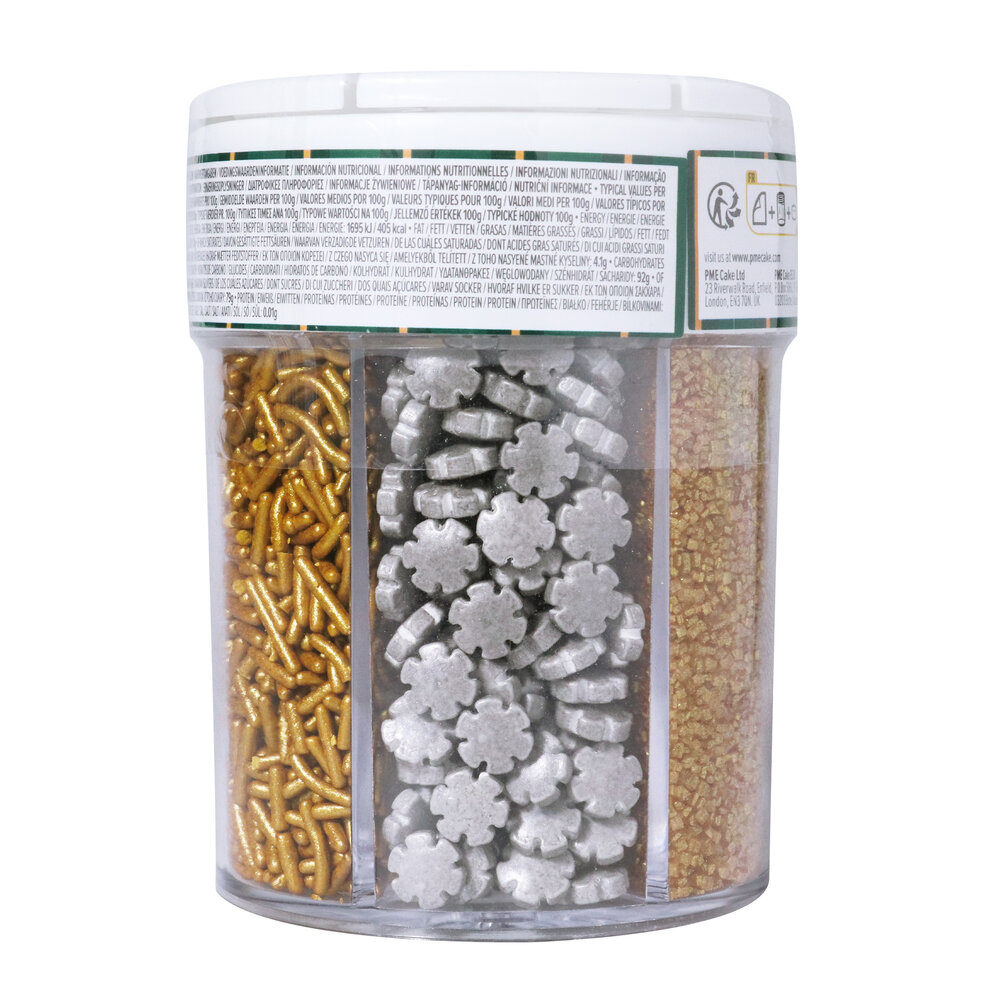 PME 6-in-1 Kerst Strooimix - Feestelijke Sprankeling 196g