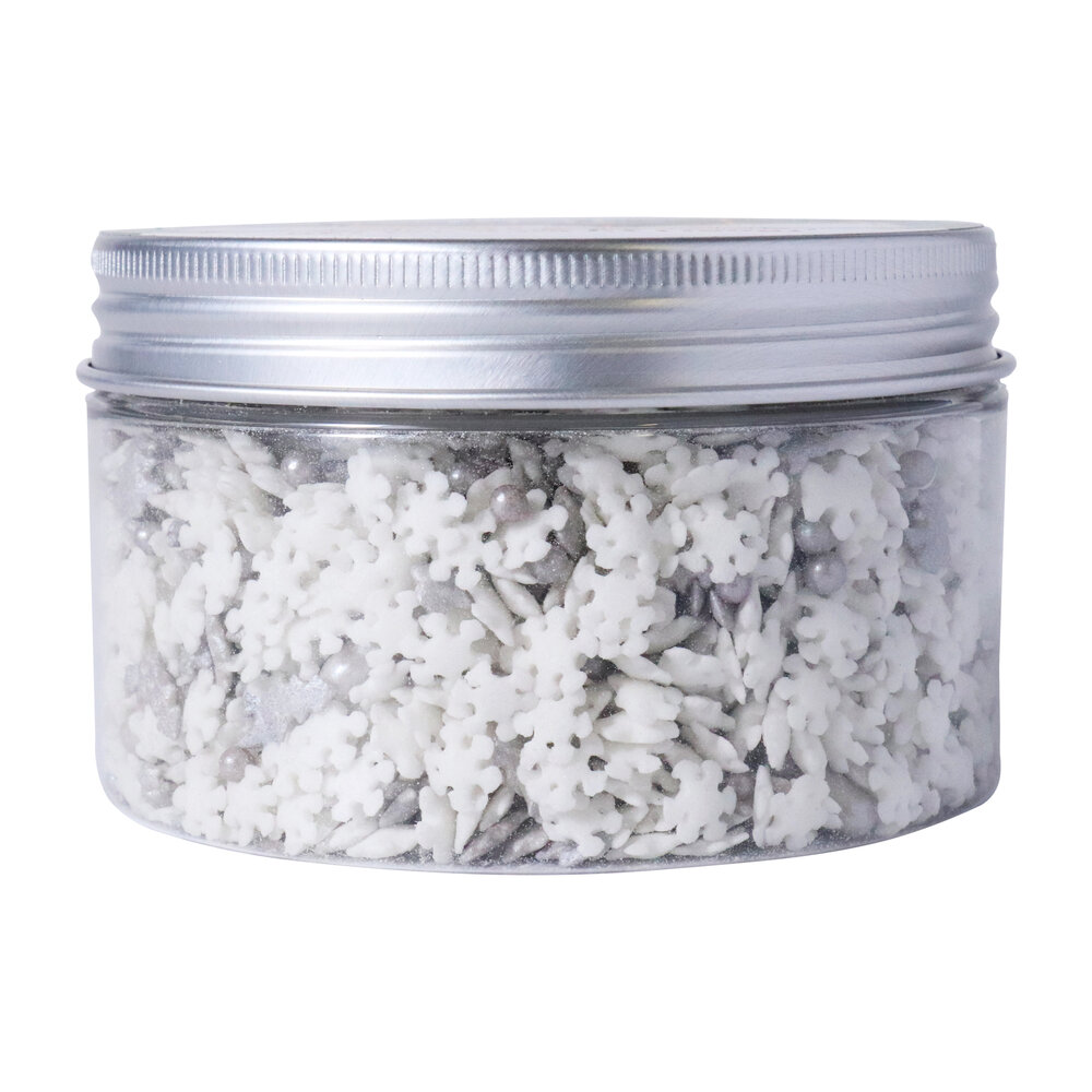 PME Strooisels voor Kerst - Zilveren Schijnende Sterren 160g