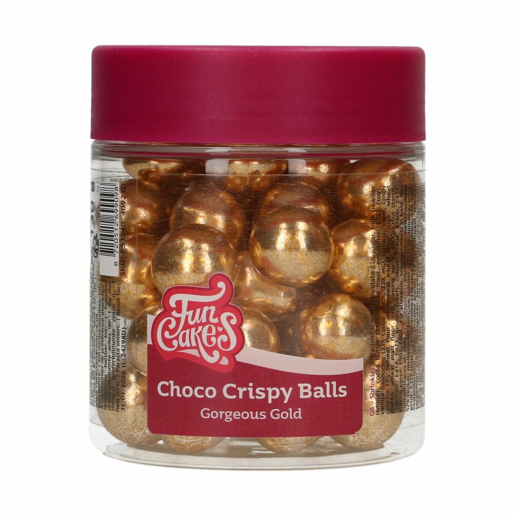 FunCakes Choco Crispy Ballen - Metallic Goud