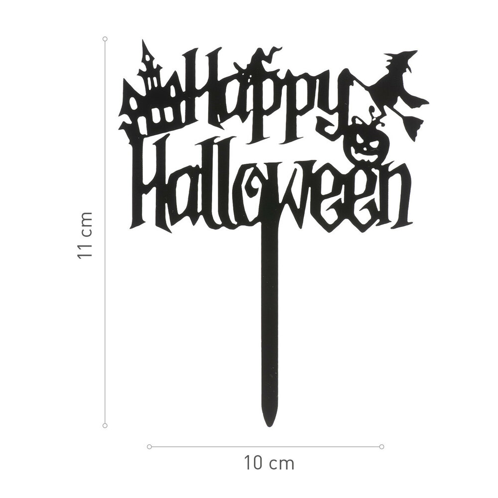 Dekora Cake Topper Happy Halloween Witch 10x11cm
