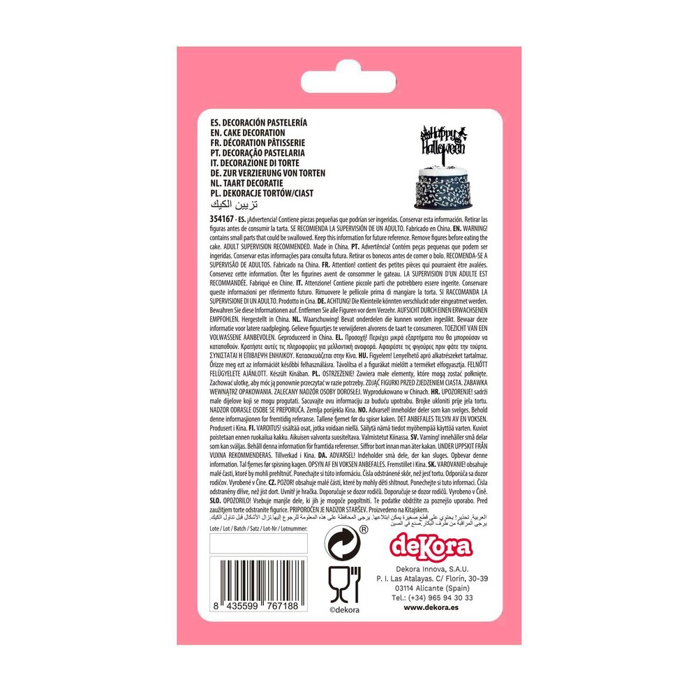 Dekora Cake Topper Happy Halloween Witch 10x11cm