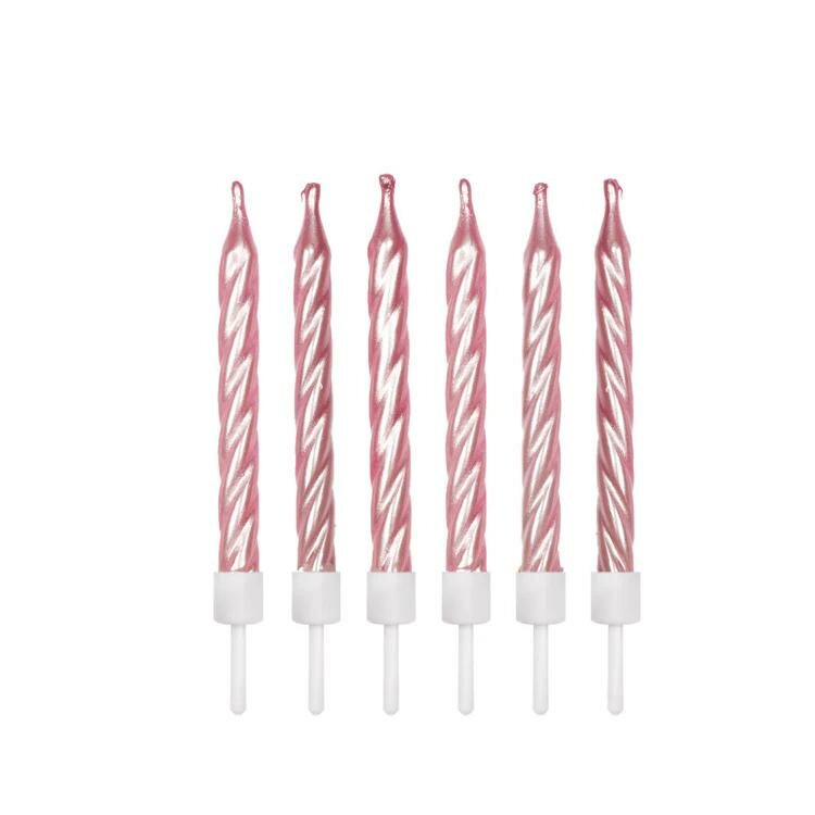 AH Metallic Pink Candles pk/12