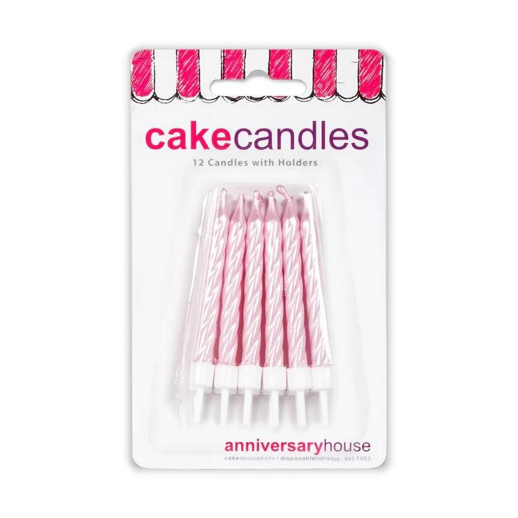 AH Metallic Pink Candles pk/12