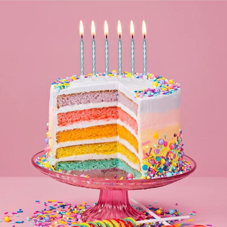 AH Metallic Blue Candles pk/12