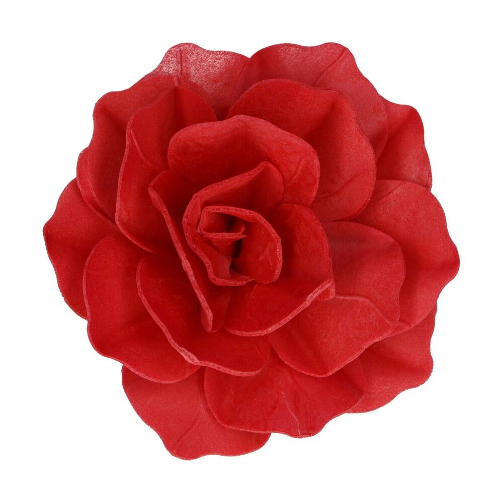 FunCakes Eetbare Papieren Bloemen Deluxe Rose Pastella Rood Groot pk/1