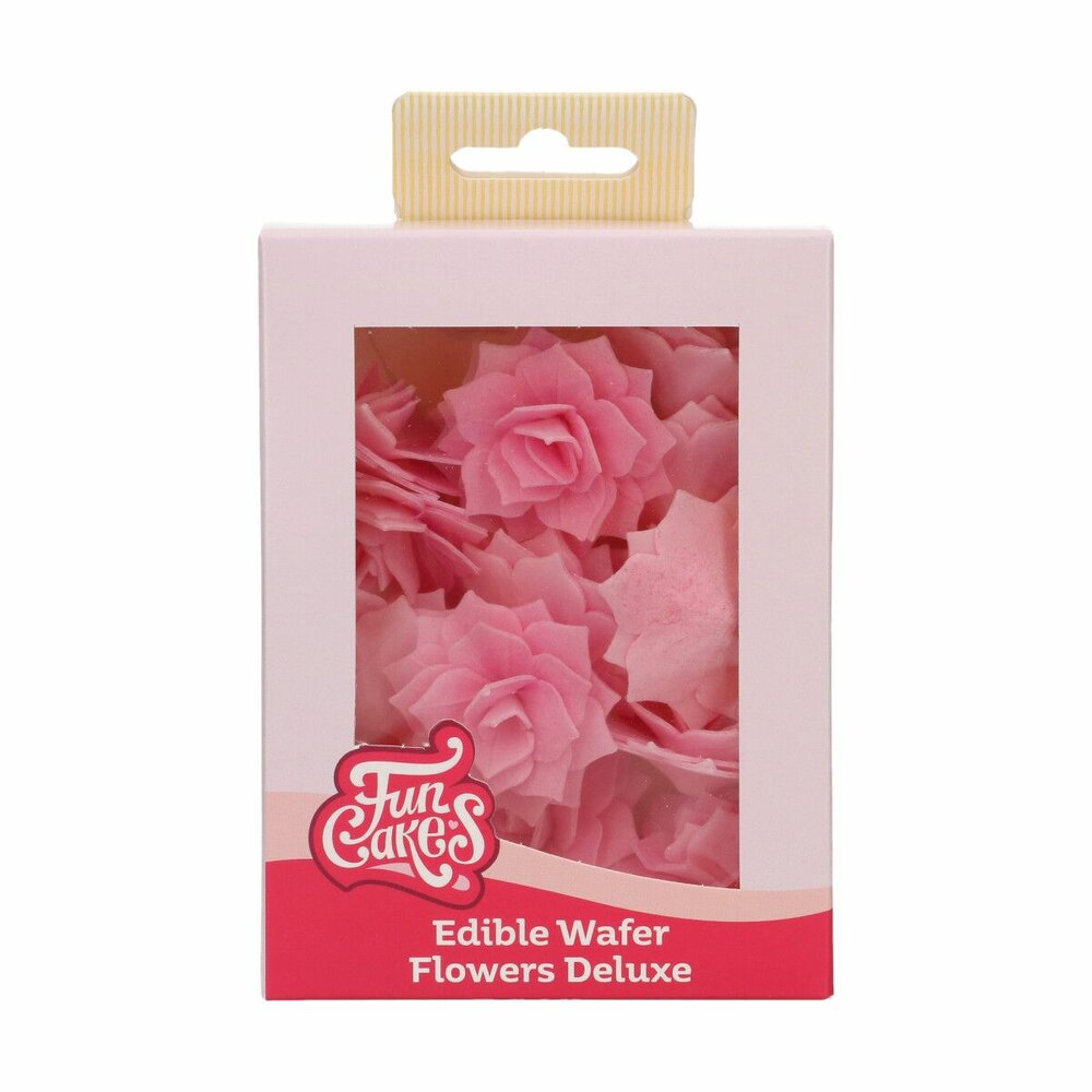 FunCakes Eetbare Papieren Bloemen Deluxe Rose Rosalia Roze Medium pk/15