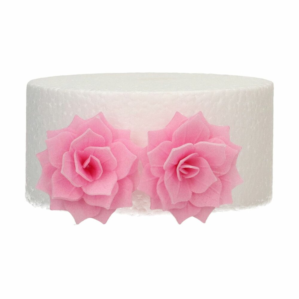 FunCakes Eetbare Papieren Bloemen Deluxe Rose Rosalia Roze Medium pk/15