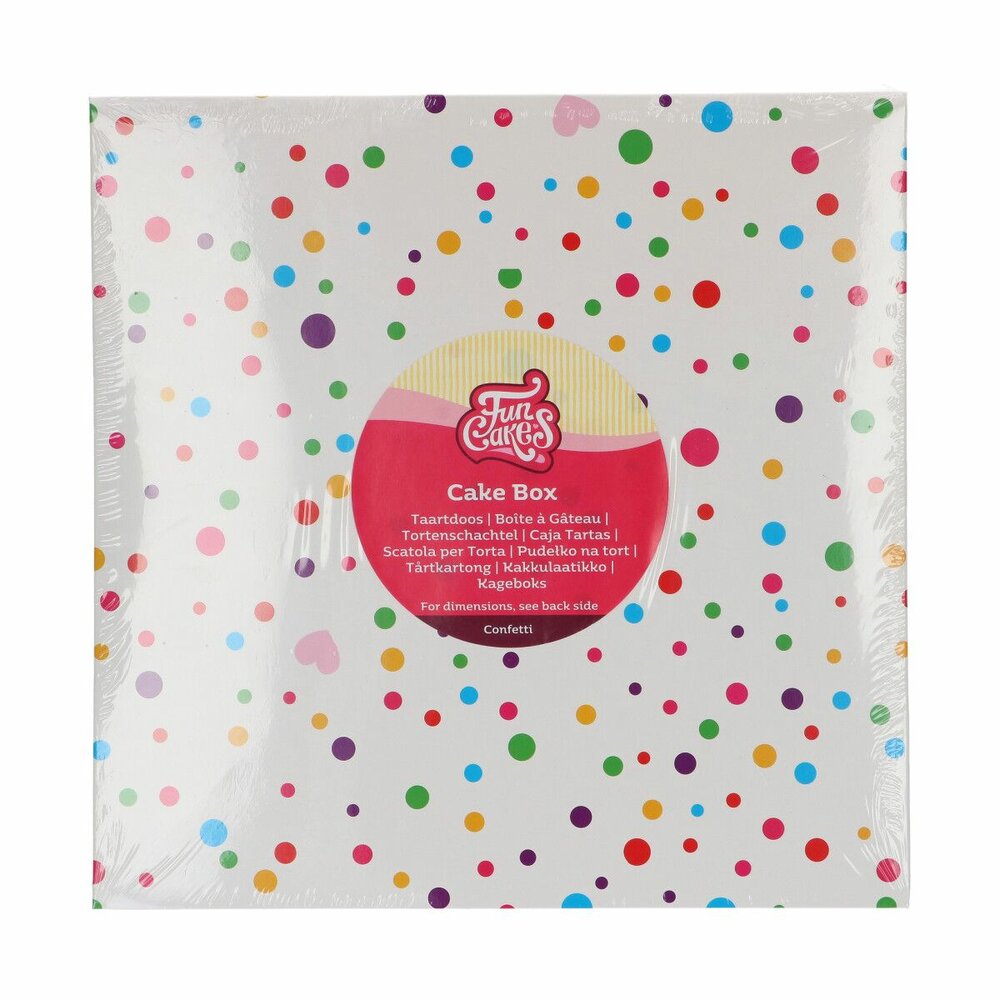FunCakes Taartdoos Confetti - 25x25x15cm pk/1