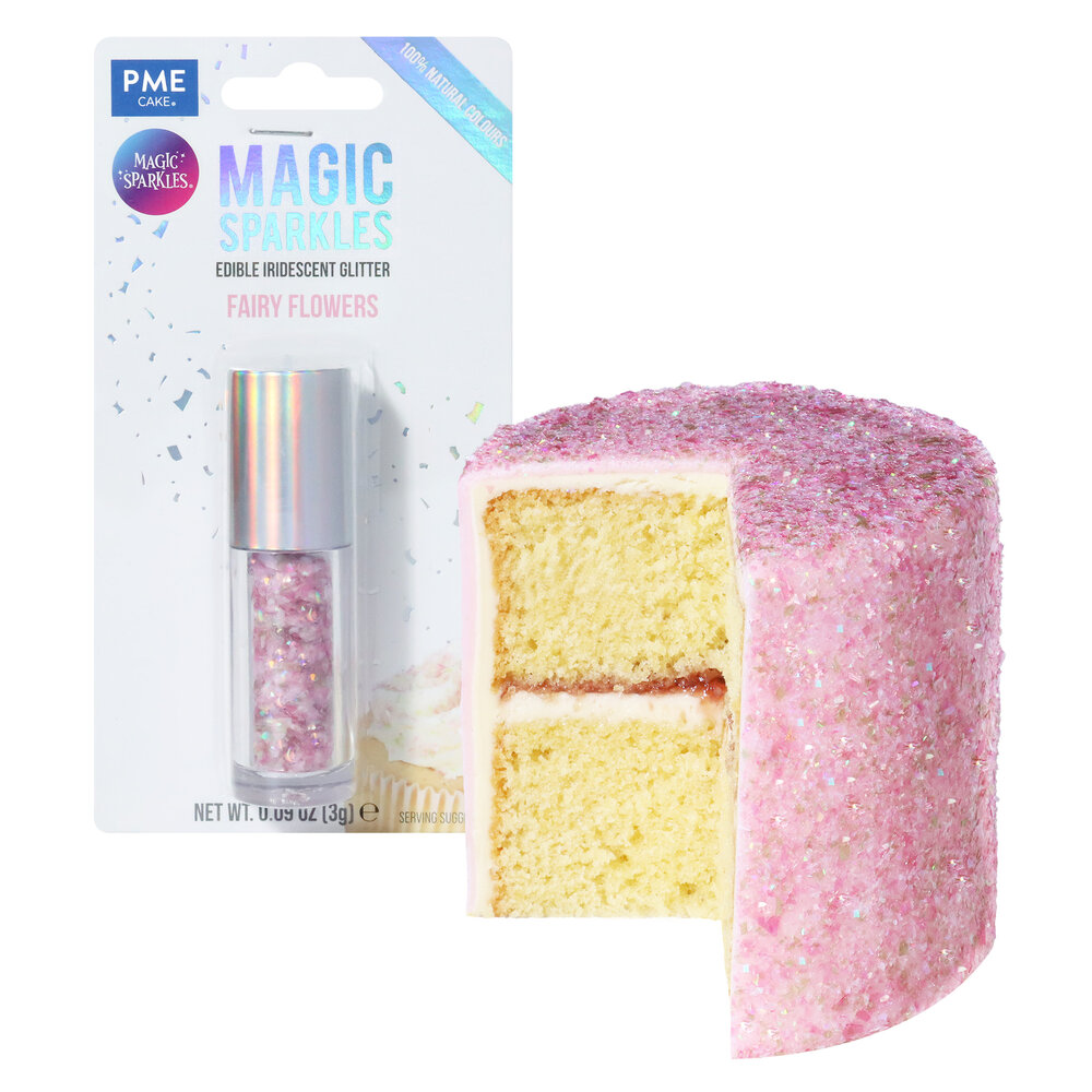 PME Magic Sprinkles, Eetbare Iriserende Glittervlokken &ndash; Fee&euml;nbloemen (3g)