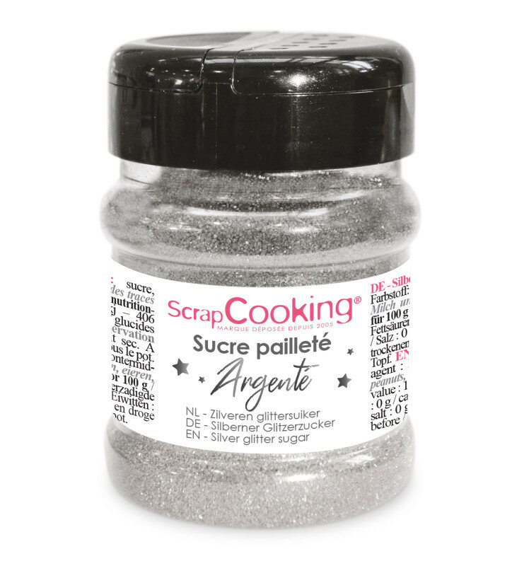 Scrapcooking Eetbare Glitter Suiker Silver 160g