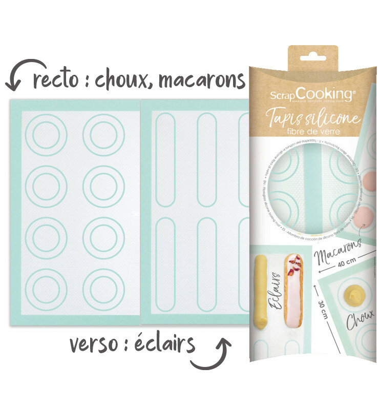 Scrapcooking 3‑in‑1 Siliconen Bakmat &ndash; Macarons, Soezen &amp; Eclairs