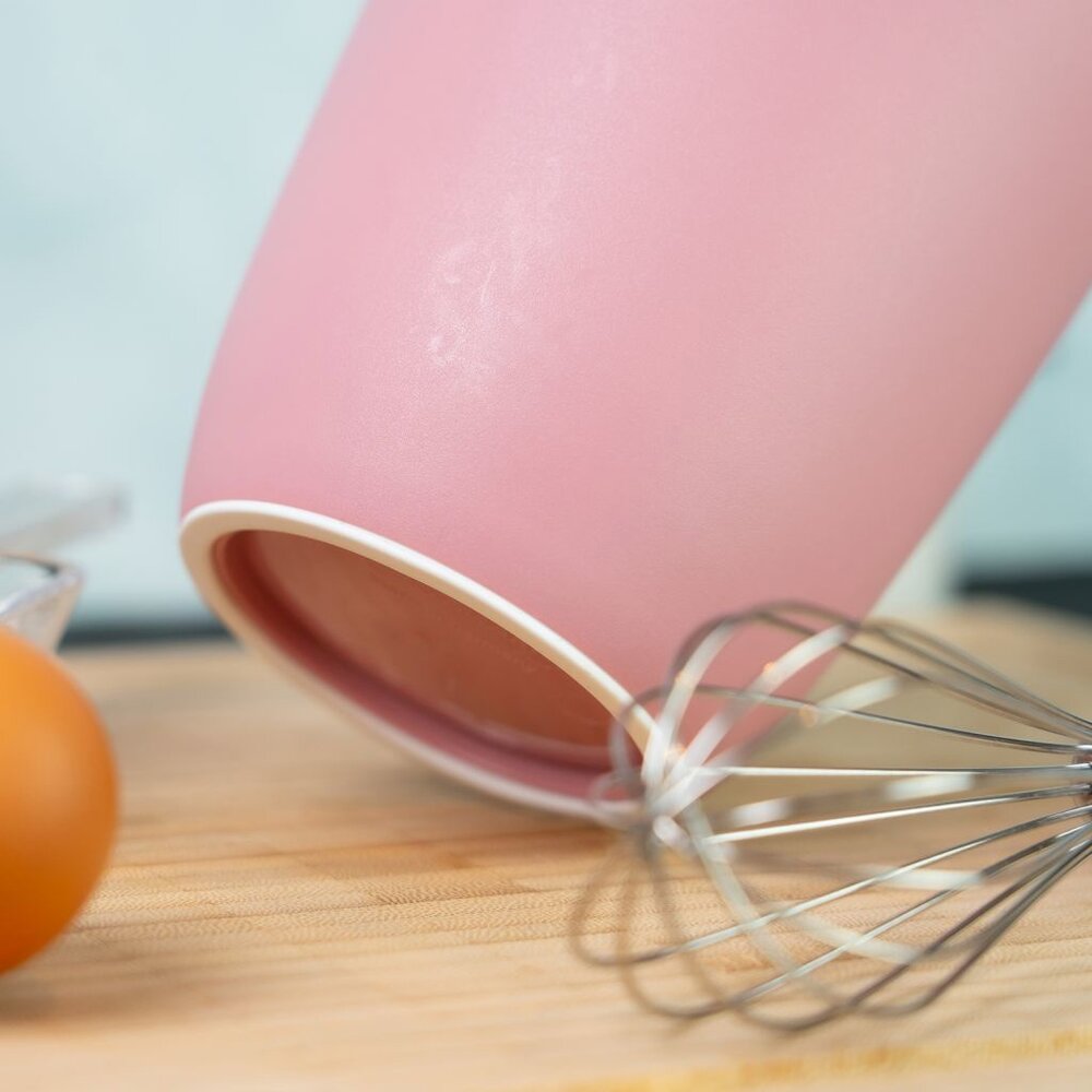 Westmark Mengkom met Tweedelig Deksel &ndash; 1 Liter &ndash; Roze/Wit