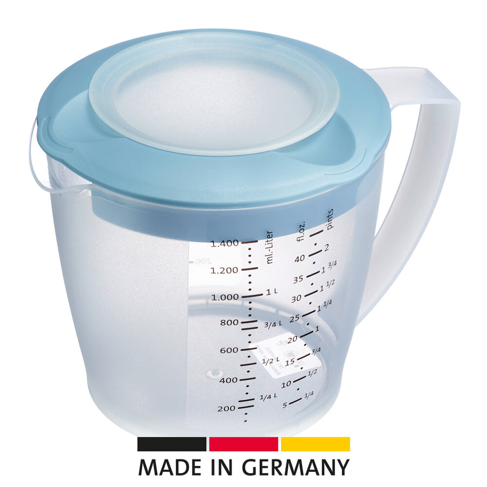 Westmark Mengbeker met deksel - Helena - 1,4 l, blauw/wit