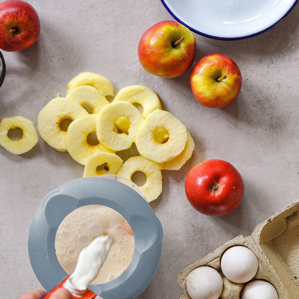 Westmark Mengbeker met deksel - Helena - 1,4 l, blauw/wit