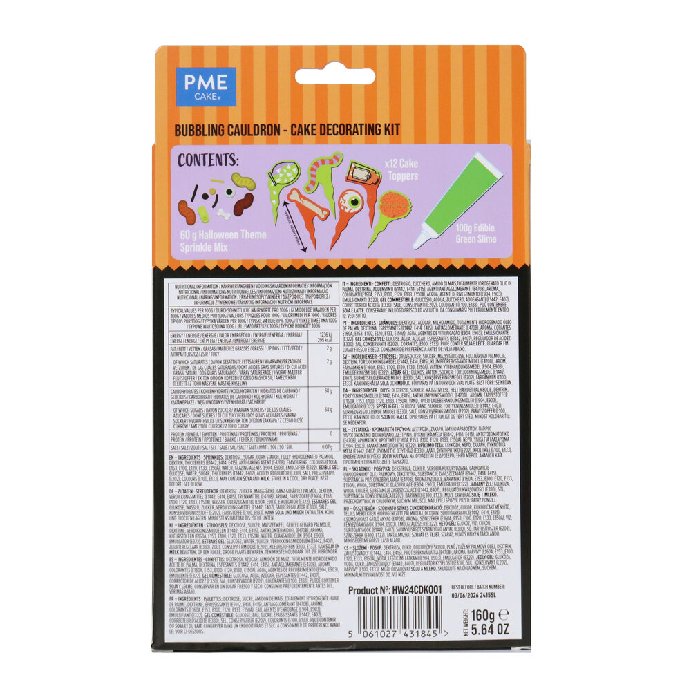 PME Halloween Taartdecoratiekit met Eetbaar Slijm - Borrelende Ketel