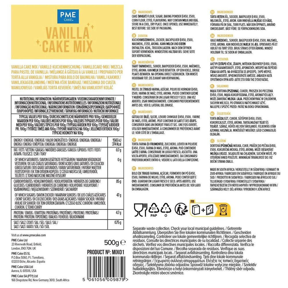 PME Vanillecakemix (500g)