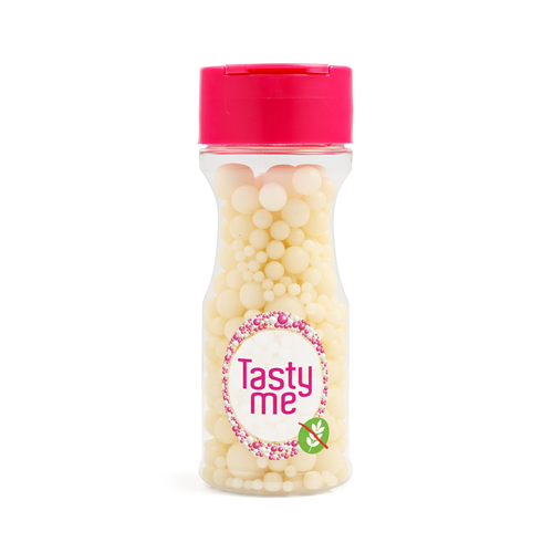 Tasty Me Sugar Pearls Sprinkles mix White 70g - glutenvrij