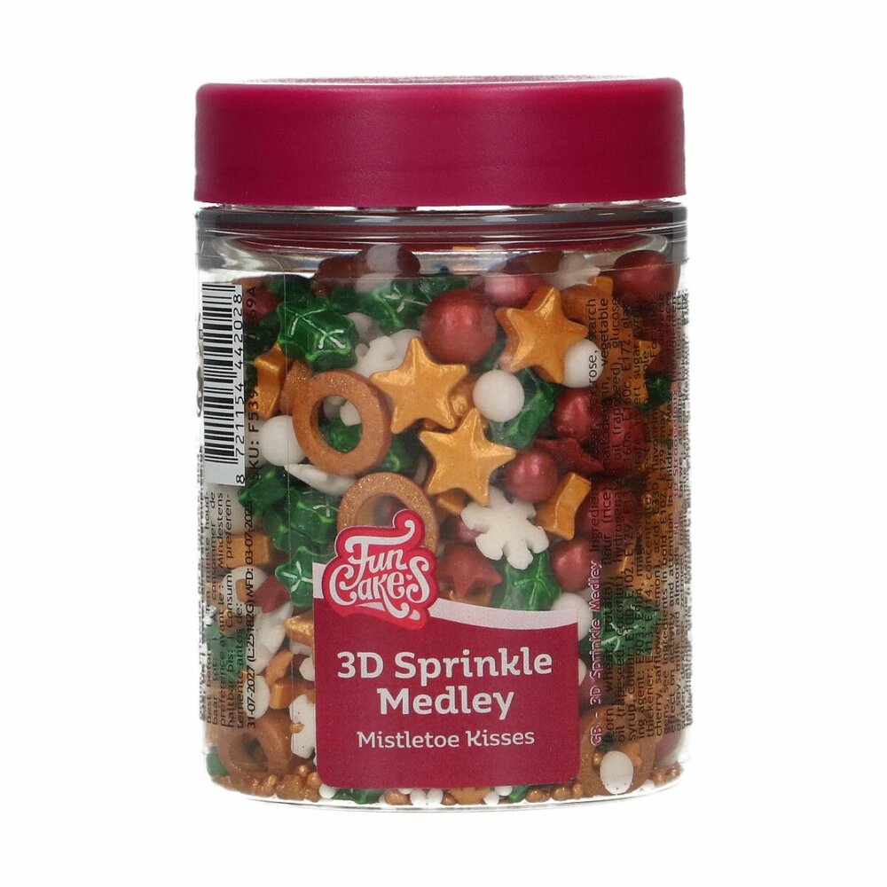 FunCakes 3D Sprinkle Medley Mistletoe Kisses 70 g