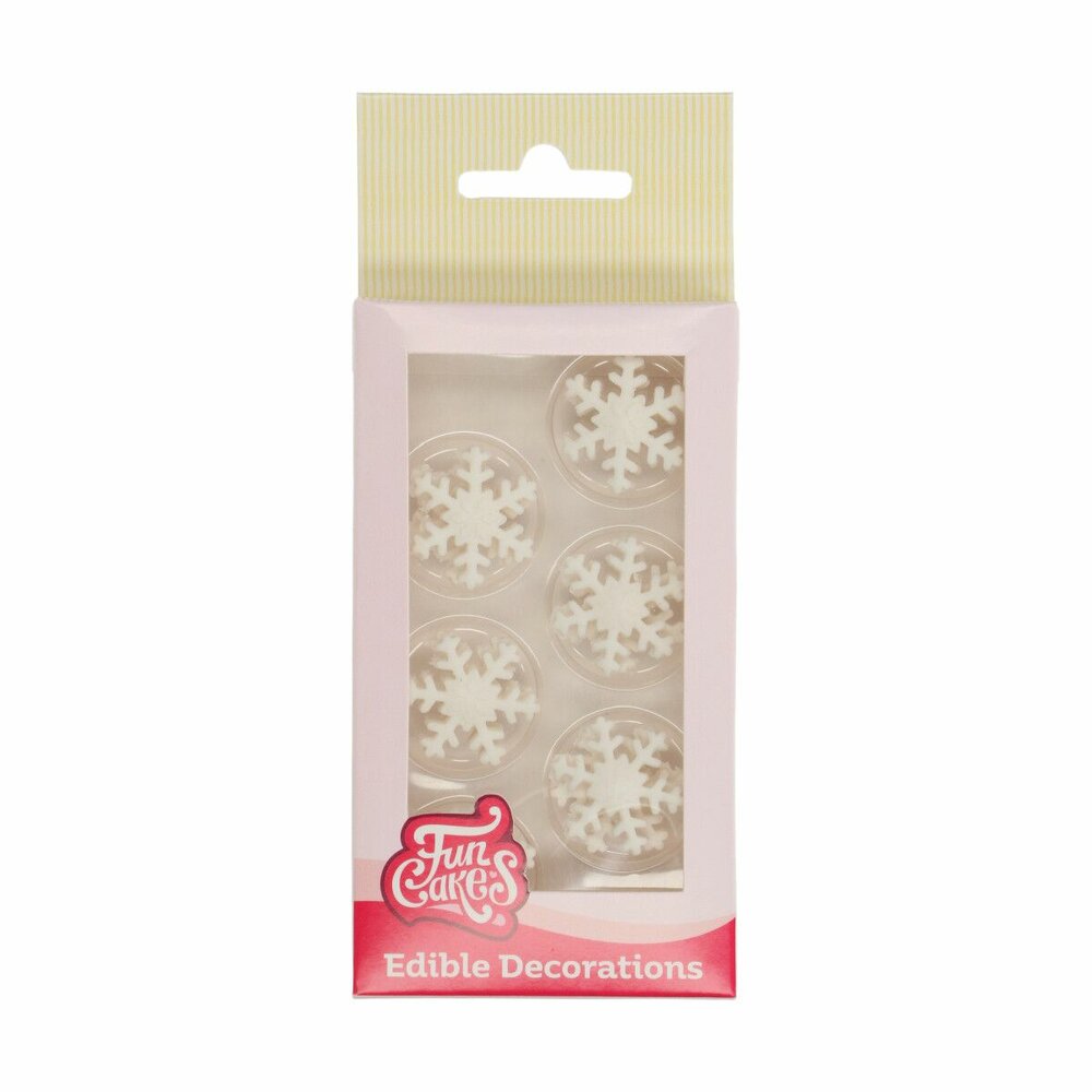 FunCakes Fondant Decoratie Sneeuwvlokken Wit Set/12