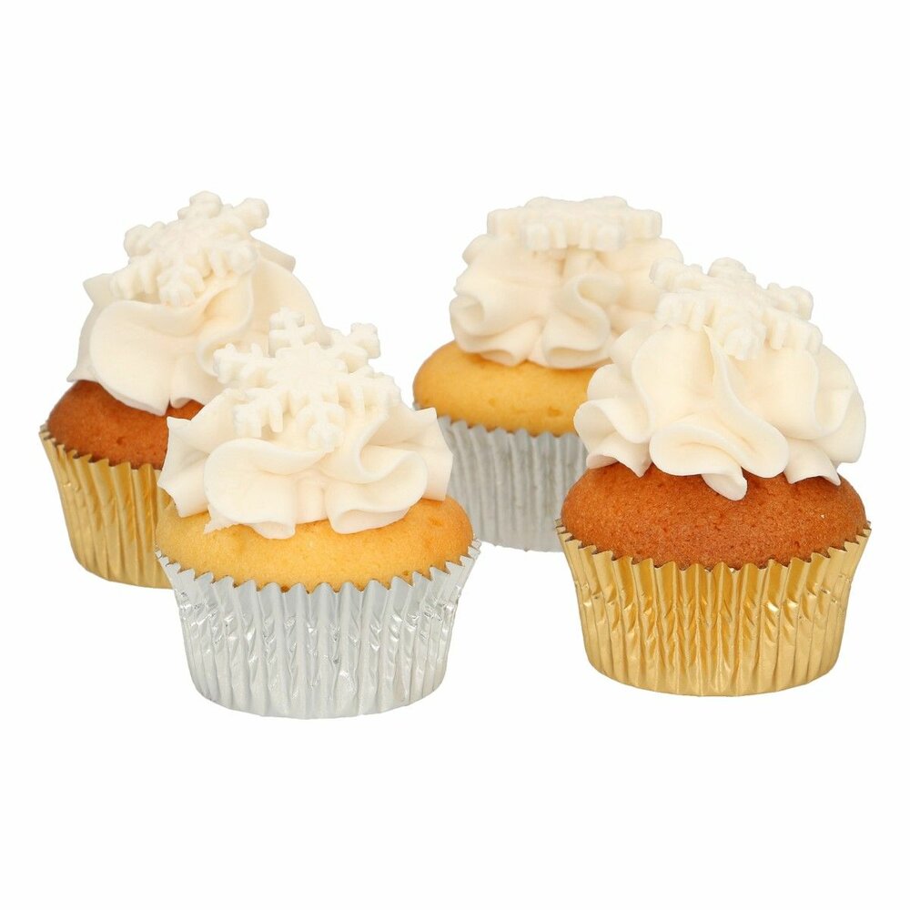 FunCakes Fondant Decoratie Sneeuwvlokken Wit Set/12