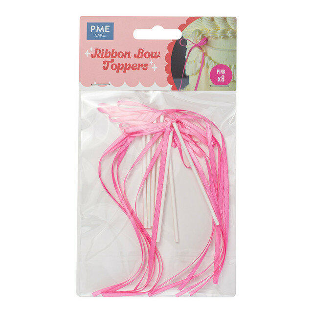 PME Lintstrik Taarttoppers &ndash; Roze 8/st