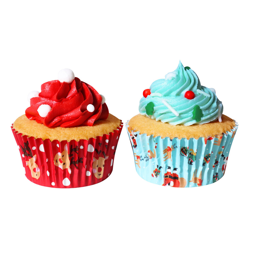 PME Kerst Cupcakevormpjes met Folievoering &ndash; Kerstman &amp; Rudolph &ndash; 60 stuks