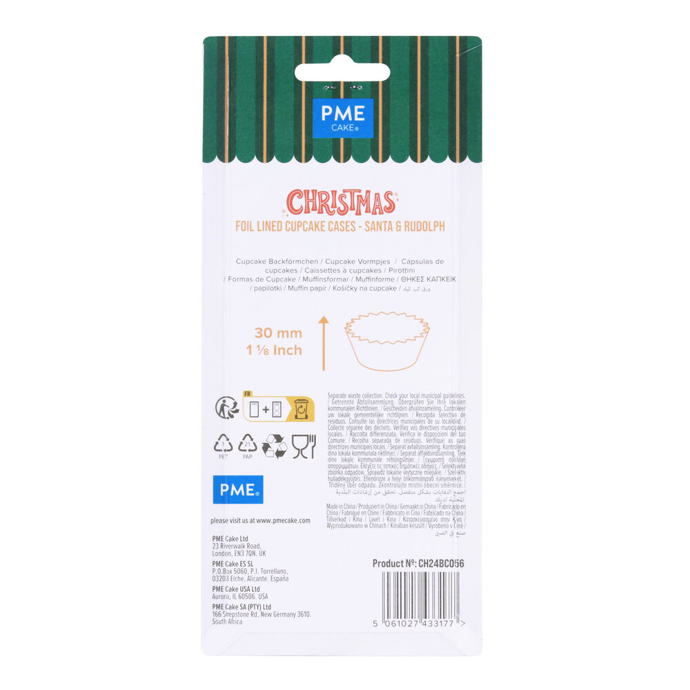 PME Kerst Cupcakevormpjes met Folievoering &ndash; Kerstman &amp; Rudolph &ndash; 60 stuks