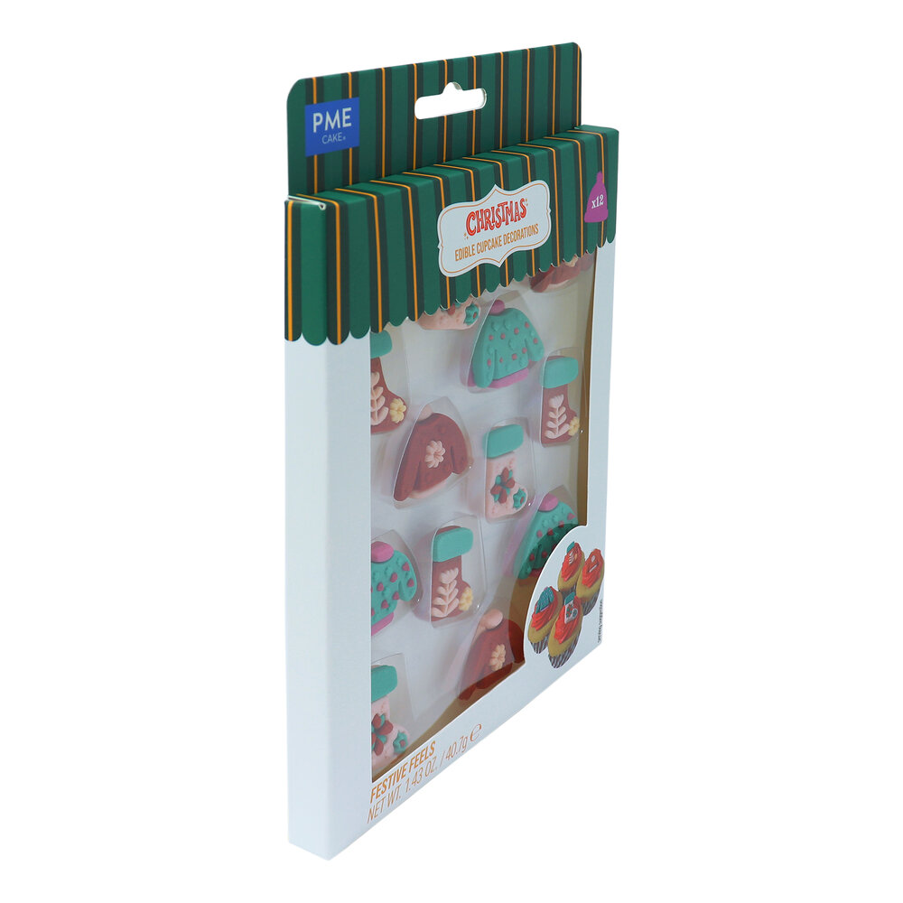 PME Kerst Eetbare Suikerdecoraties - Feestelijke Gevoelens 12 stuks