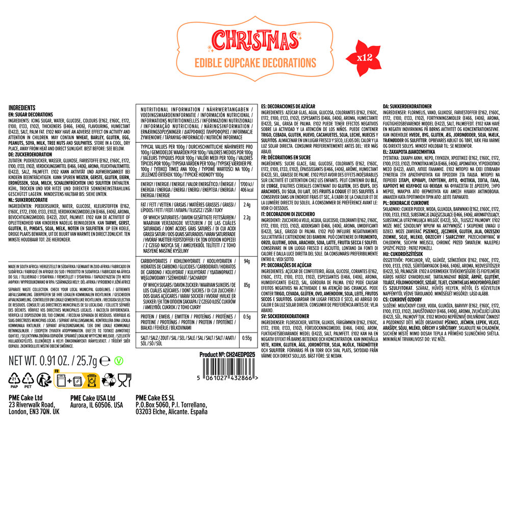 PME Kerst Eetbare Suikerdecoraties &ndash; Onder de Mistletoe (12 stuks)