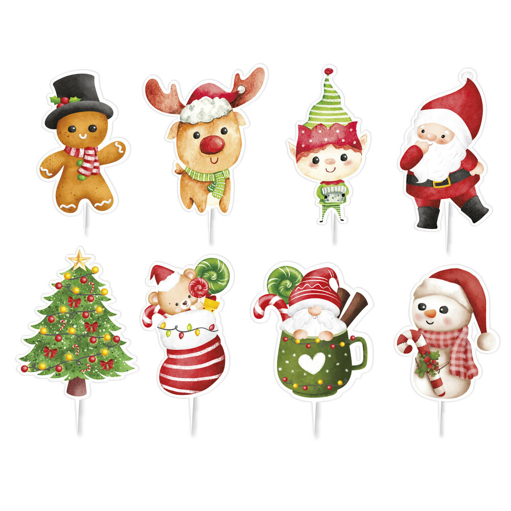 Dekora Christmas Cake Toppers Set/16