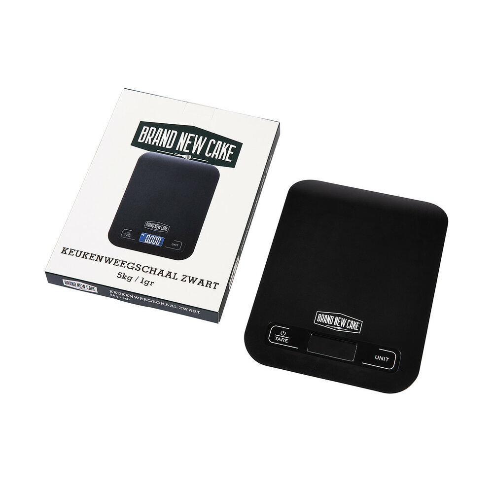 BrandNewCake Keukenweegschaal Zwart 5kg / 1gr