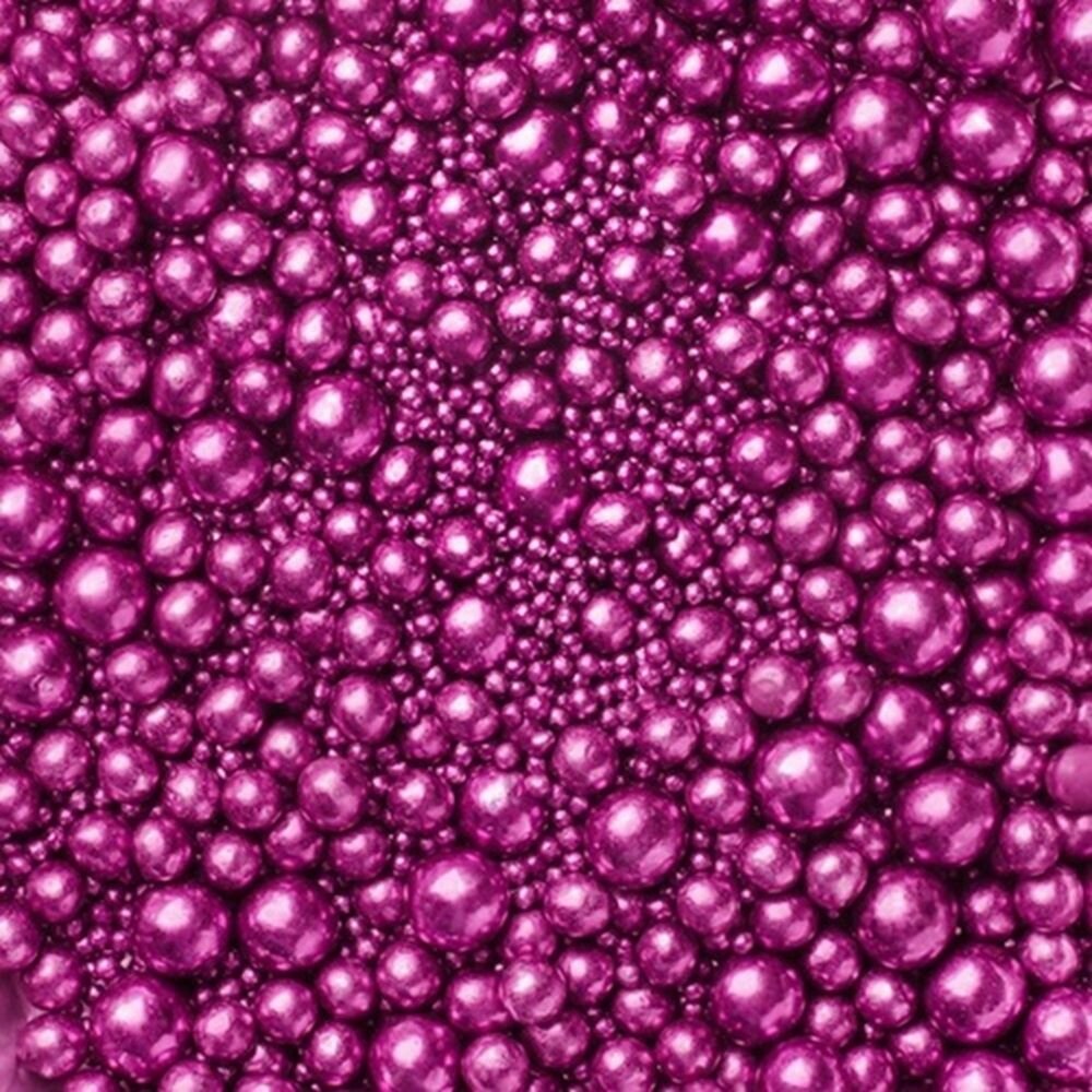 Tasty Me Perles M&eacute;talliques Sprinkles Mix Fuchsia &ndash; 75 g &ndash; Sans gluten