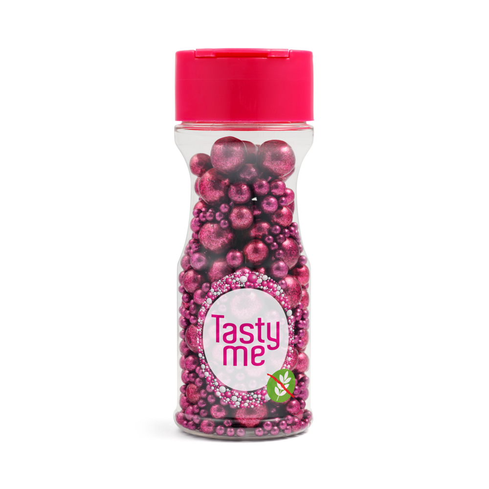 Tasty Me Perles M&eacute;talliques Sprinkles Mix Fuchsia &ndash; 75 g &ndash; Sans gluten