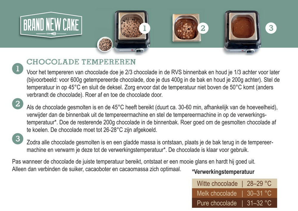 BrandNewCake Chocolade Tempereermachine 1.5 L