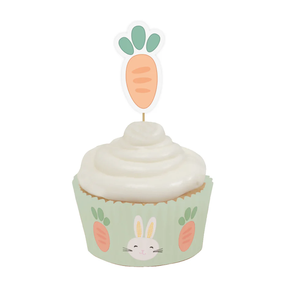Hoppy Easter Bunny &amp; Carrots Cupcake Kit &ndash; Pack of 28
