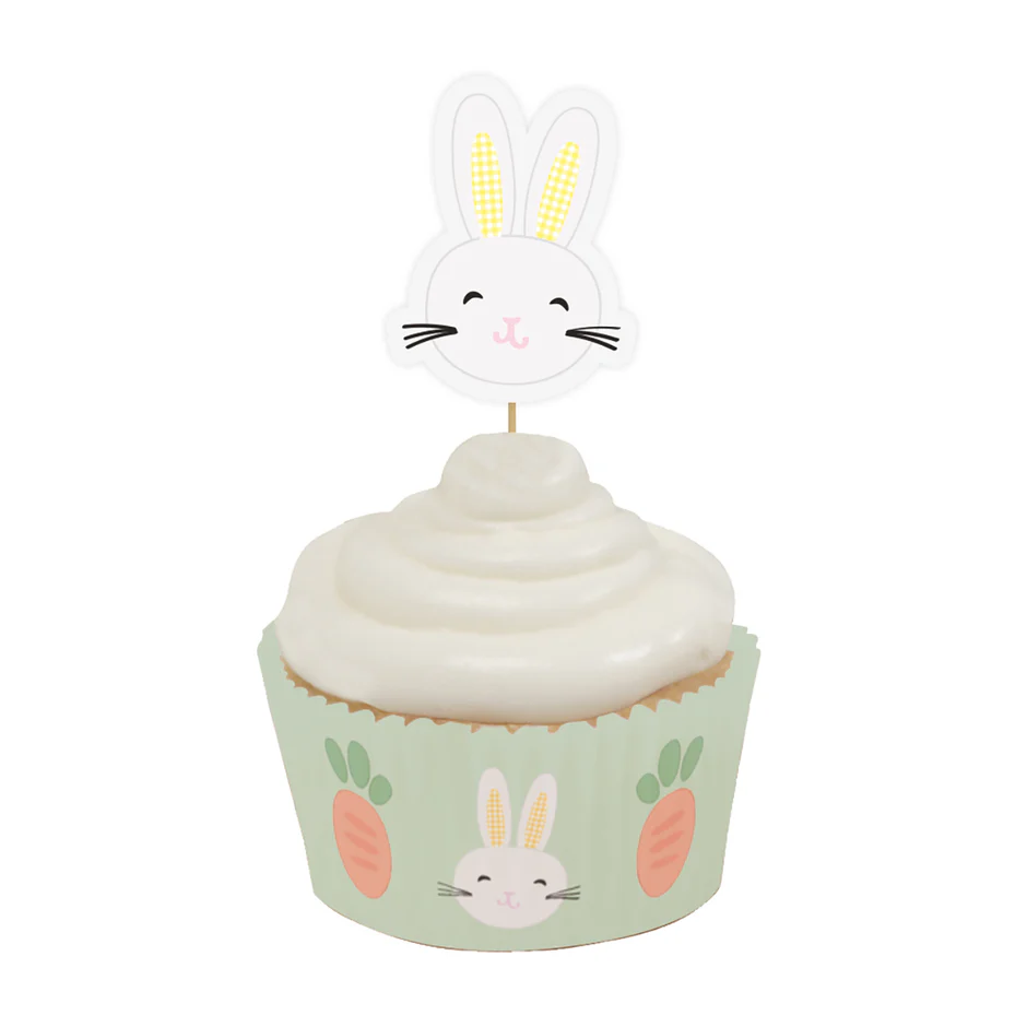 Hoppy Easter Bunny &amp; Carrots Cupcake Kit &ndash; Pack of 28