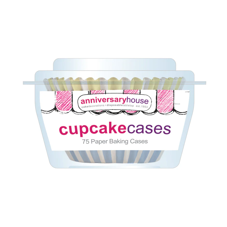 AH Colourful Stripe Cupcake Cases &ndash; 75 pack