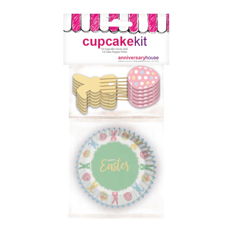 Easter Cupcake Decorating Kit &ndash; Bunnies &amp; Eggs &ndash; 28 pcs