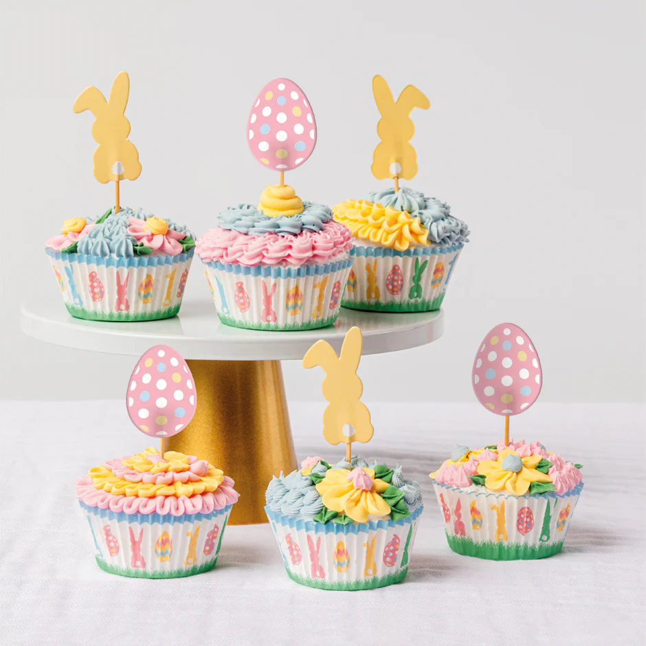 Easter Cupcake Decorating Kit &ndash; Bunnies &amp; Eggs &ndash; 28 pcs