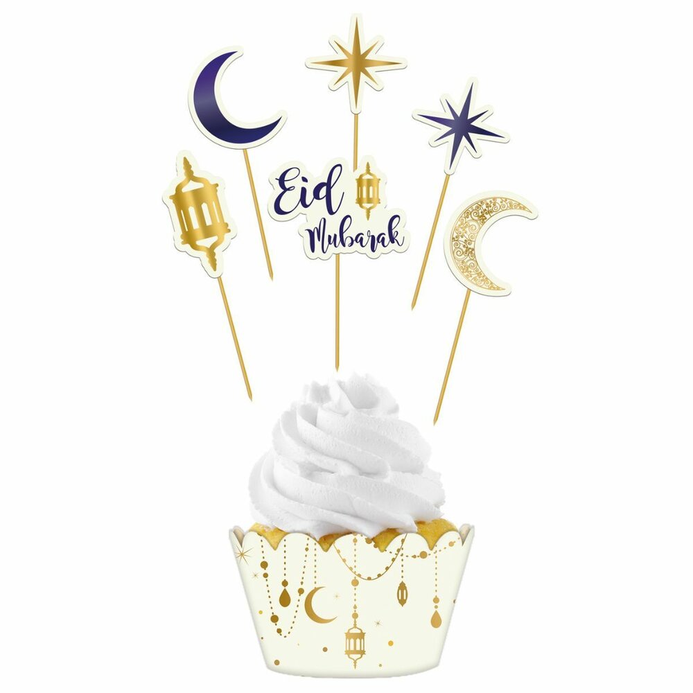 Folat Cupcake Decoration Set &ndash; Eid Mubarak &ndash; 12 pcs