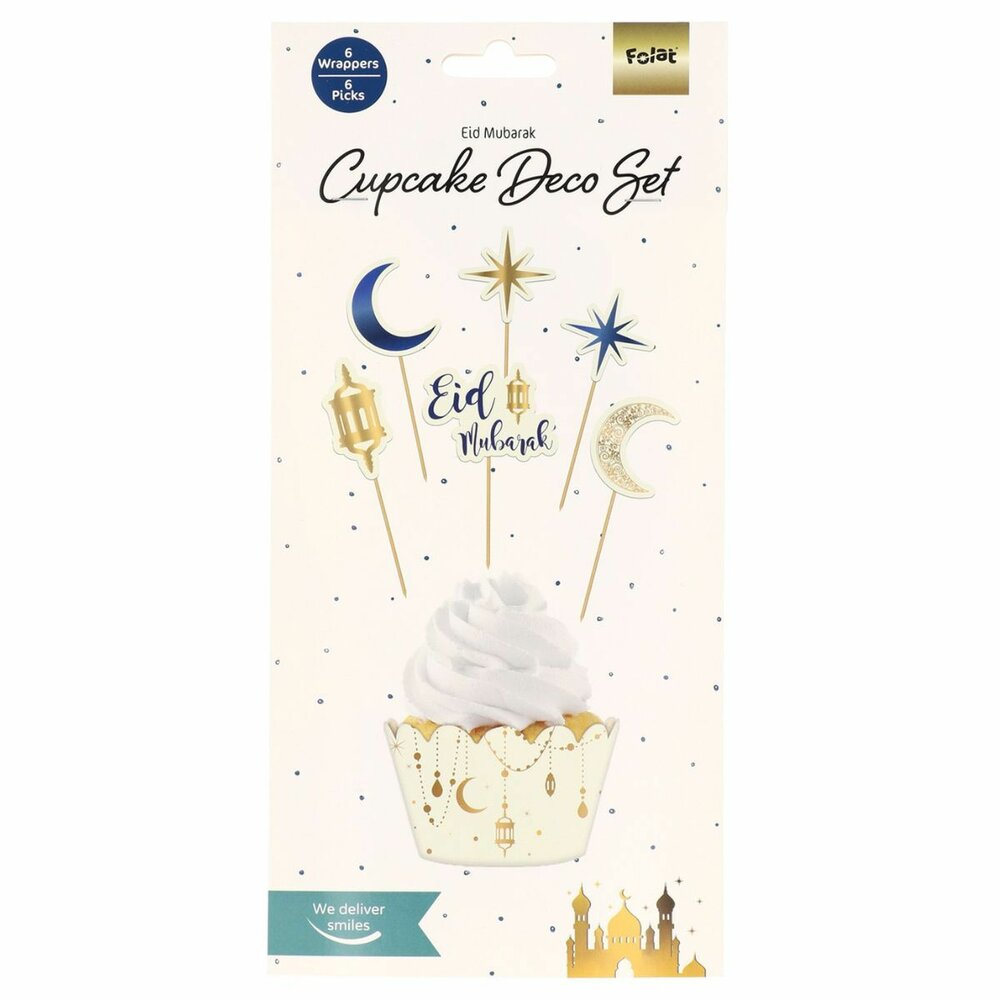 Folat Cupcake Decoration Set &ndash; Eid Mubarak &ndash; 12 pcs